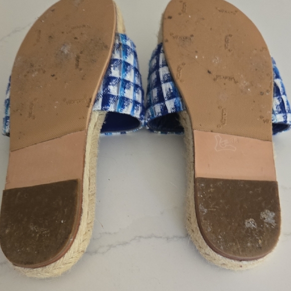 Blue and White Checkered Slides - Picture 4 of 7